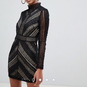 Long sleeved black mini dress 🖤🤍